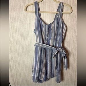 blue stripe romper